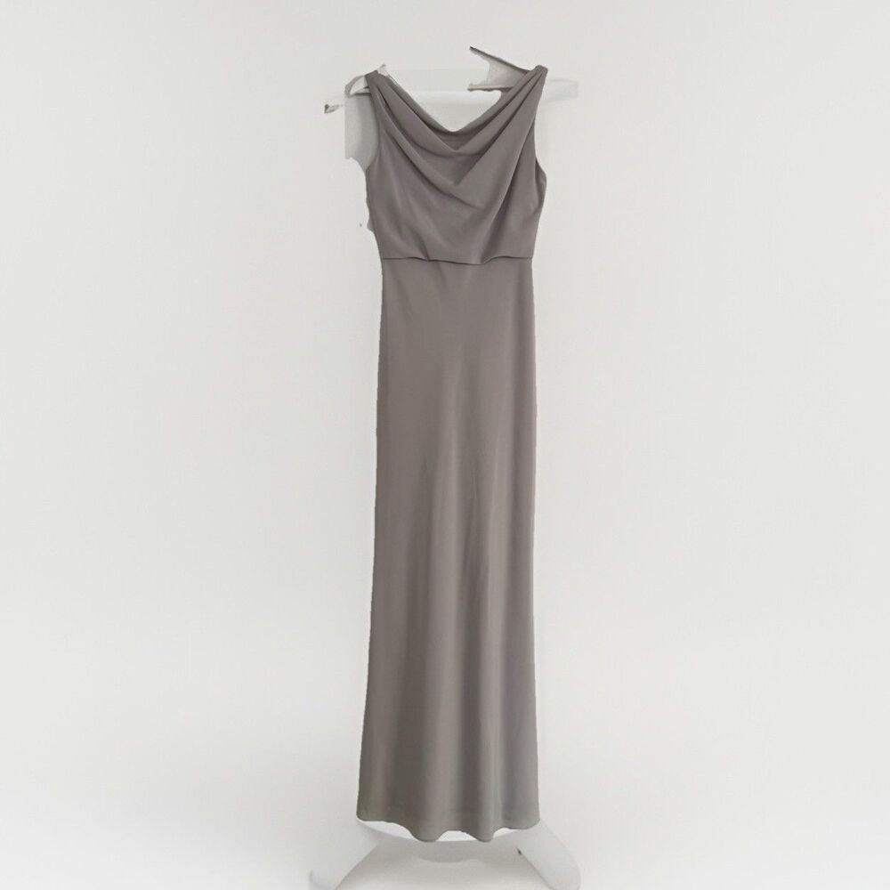 Jenny Yoo Long Dress Wedding Guest Gala Bridesmaid Beige Blush Sz 0 Open Back